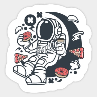 Astronaut Coffee And Donuts Sticker